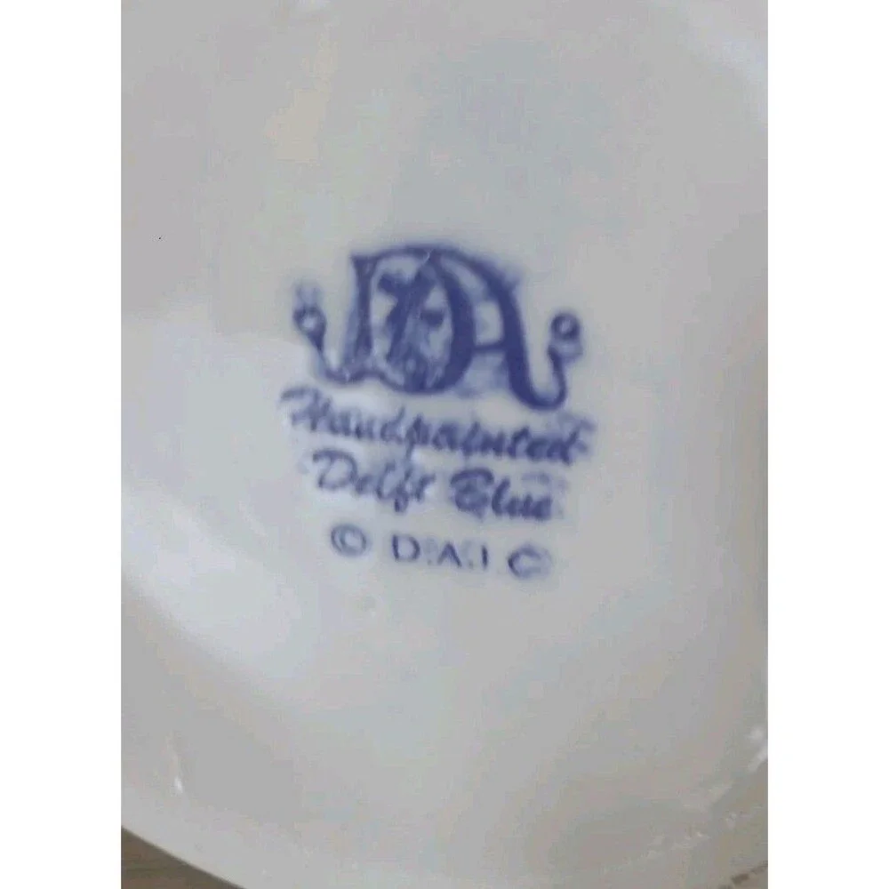 3 Piece Lot Handpainted Delft Blue Pottery Vase Bowl Pitcher Windmill Holland